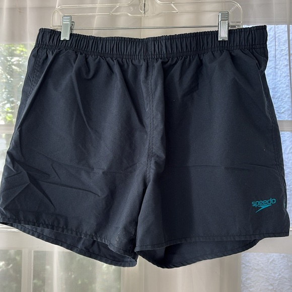 Speedo Lined Drawstring Navy Blue Swim Trunks Shorts Large - Picture 1 of 4